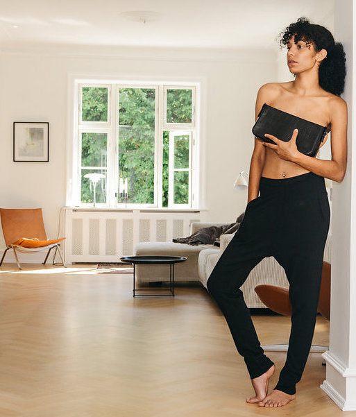 Sorte Silke Cashmere Bukser