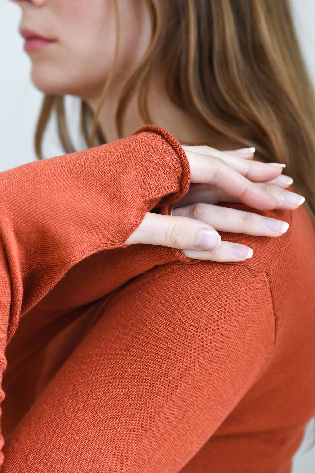 Brændt Orange Silke Cashmere Sweater