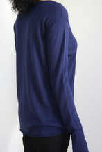 Indlæs billede til gallerivisning Navy Silke Cashmere Sweater