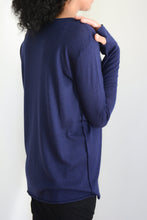 Indlæs billede til gallerivisning Navy Silke Cashmere Sweater