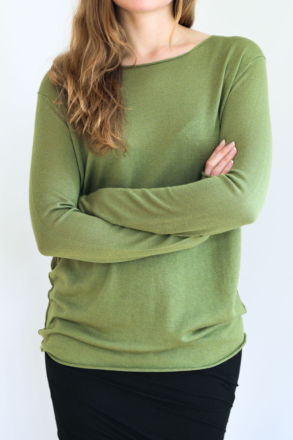 Green Silk Cashmere Sweater