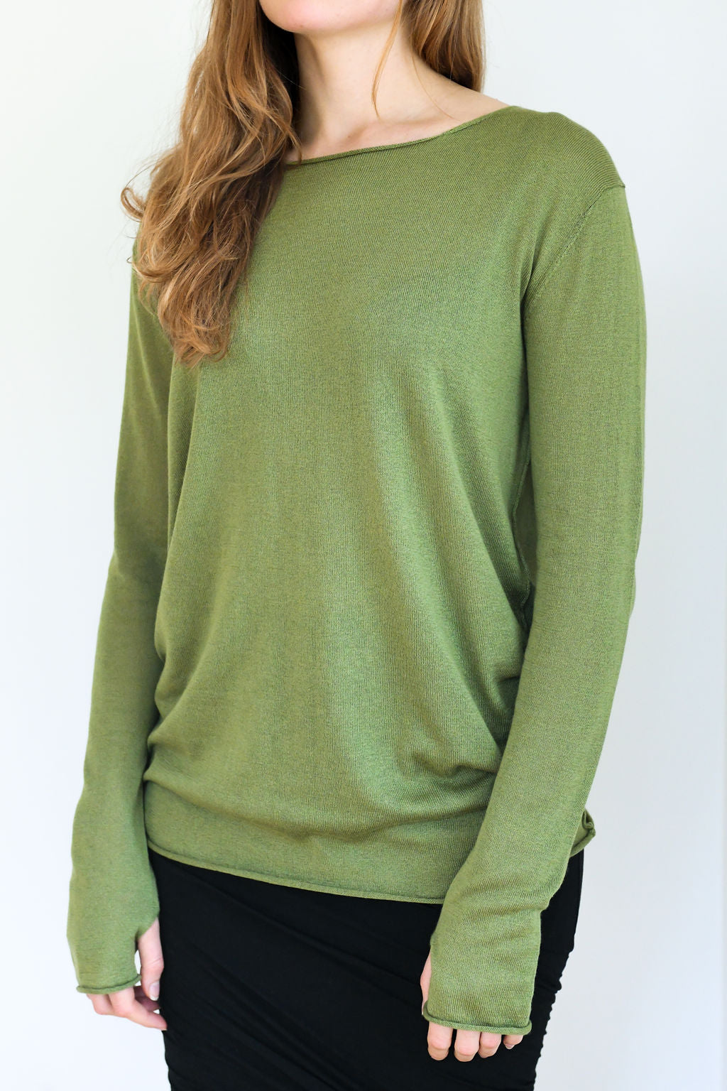 Green Silk Cashmere Sweater