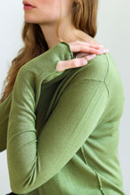 Indlæs billede til gallerivisning Grøn Silke Cashmere Sweater