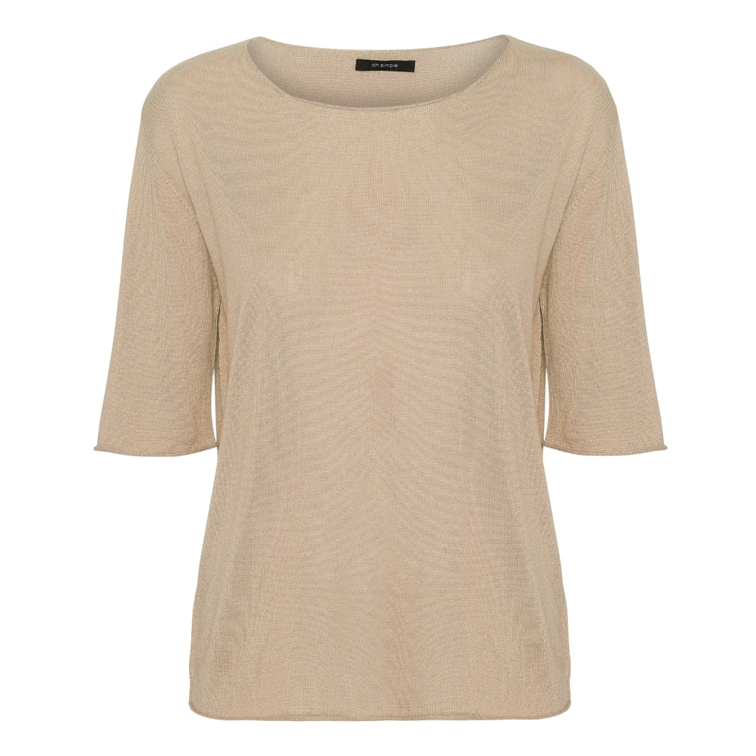 Sandstone Short Sleeved Silk Cashmere Knit