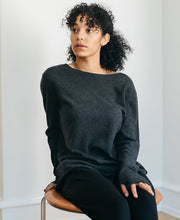 Load image into Gallery viewer, Warm Charcoal Silk Cashmere Sweater