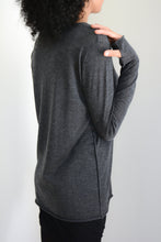 Load image into Gallery viewer, Charcoal Grey Silk Cashmere Sweater (55Silk/45Cashmere)
