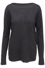 Load image into Gallery viewer, Charcoal Grey Silk Cashmere Sweater (55Silk/45Cashmere)
