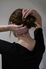 Load image into Gallery viewer, Black Short Sleeved Silk Cashmere Knit
