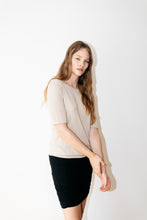 Load image into Gallery viewer, Sandstone Short Sleeved Silk Cashmere Knit
