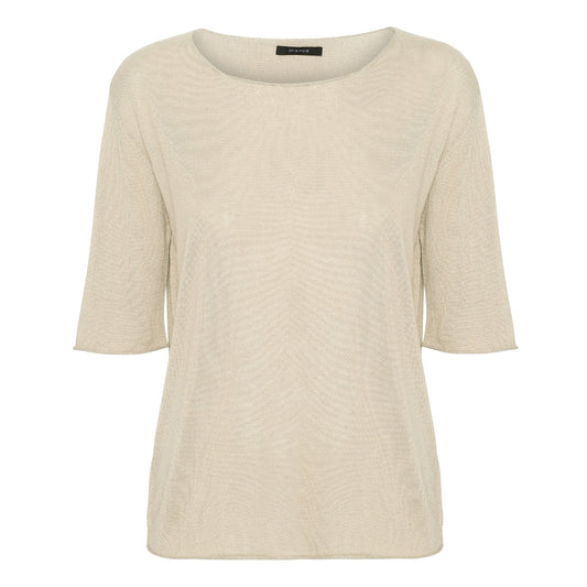 Elfenbensfarvet Silke Cashmere Strik