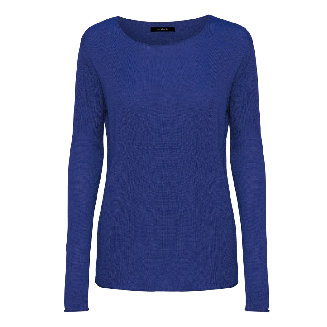 Blå Silke Cashmere Sweater