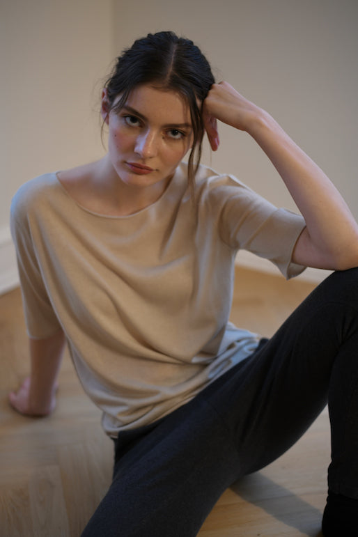 Charcoal Silk Cashmere Pants
