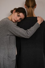 Load image into Gallery viewer, Long Husky Grey Cashmere Cardigan
