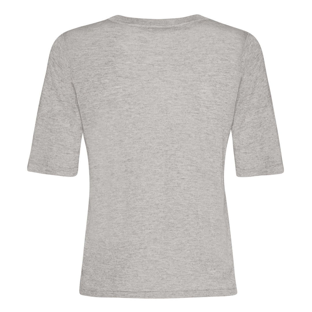 Rundhalset kortærmet silke cashmere strik