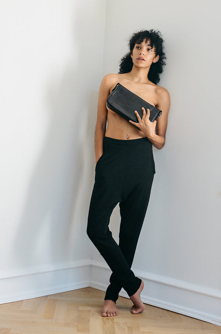 Sorte Silke Cashmere Bukser