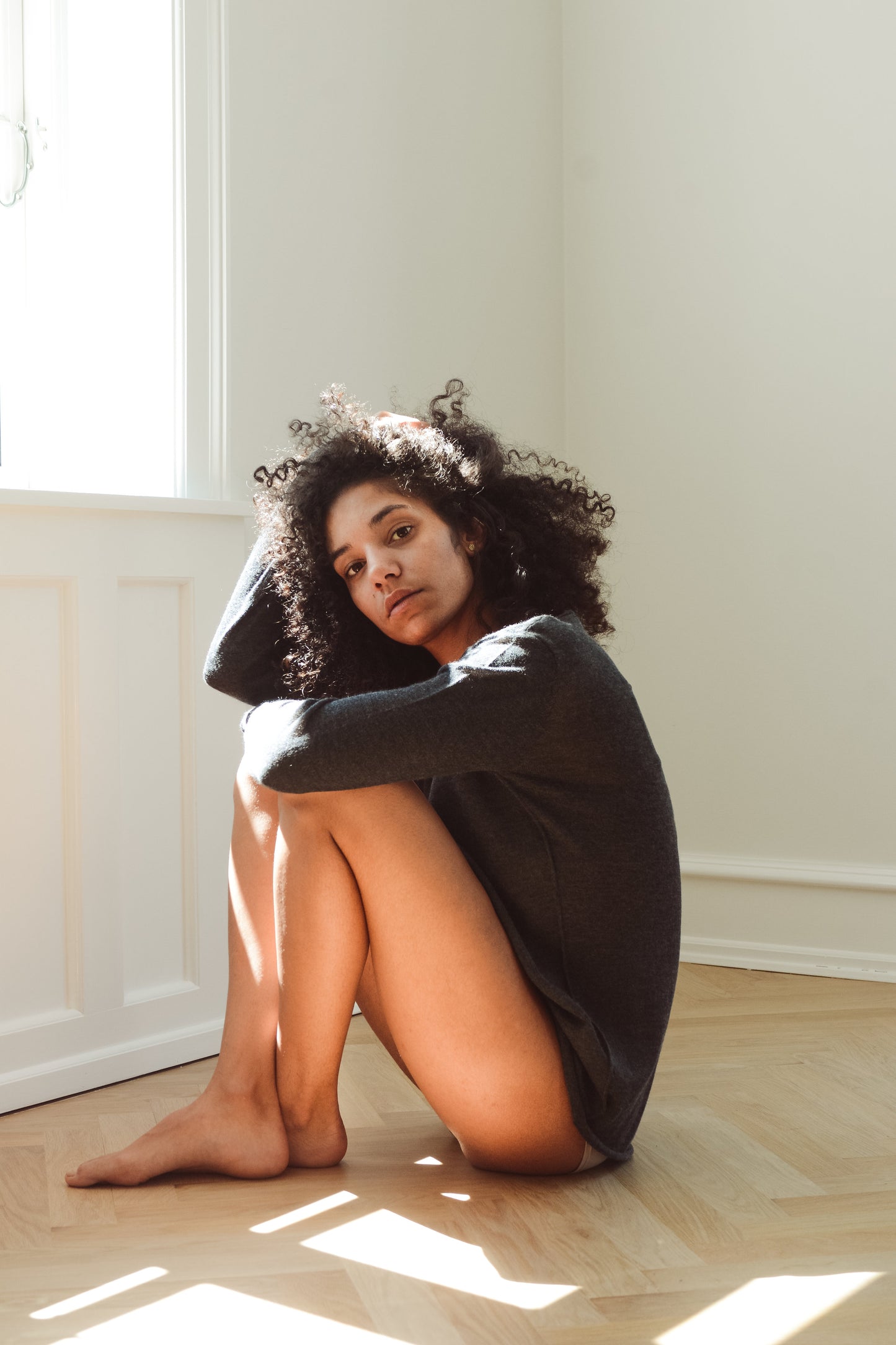 Koksgrå Silke Cashmere Sweater